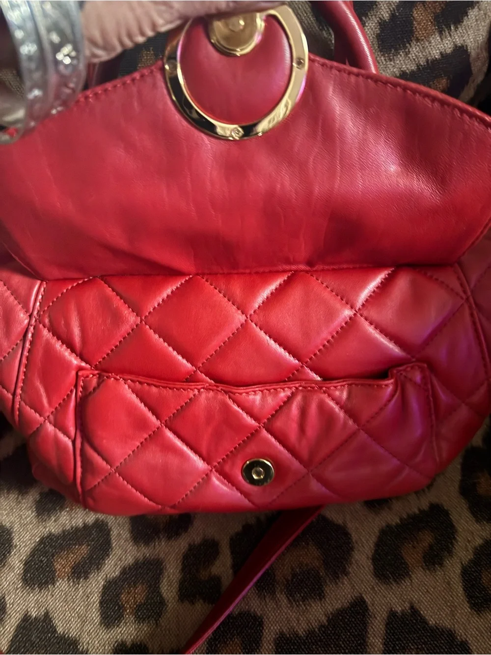 Michael Kors Quilted Red Leather Satchel